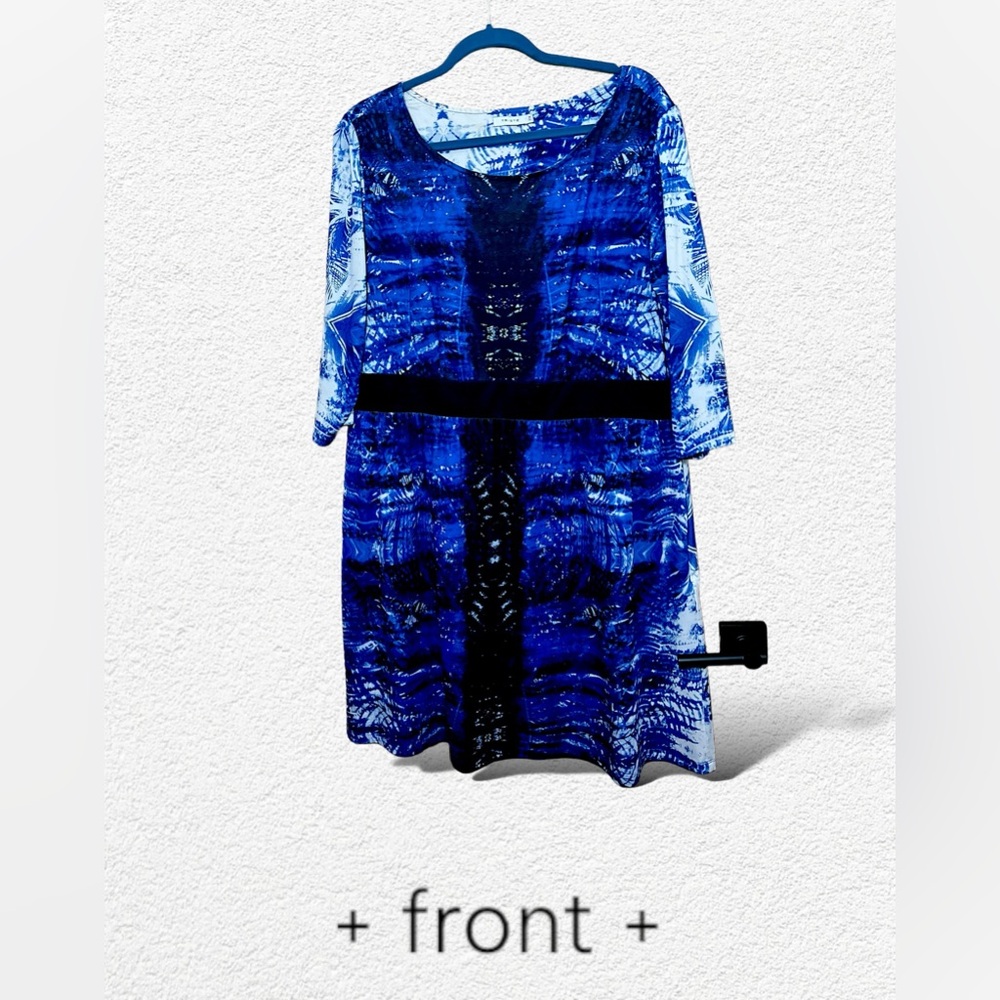 Triste indigo fit & flare dress 2x